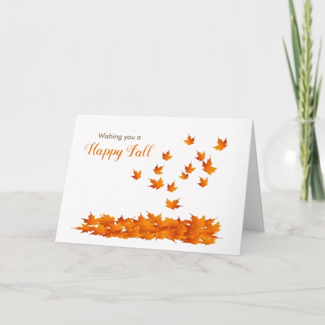 Tarjeta Festiva Te deseo una carta feliz de hojas de otoño (Anverso)