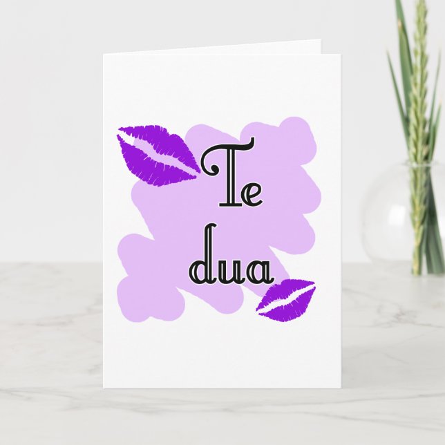 Tarjeta Festiva Te dua - Albanian - I Love You (Anverso)