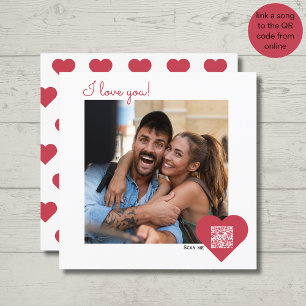 Tarjeta Festiva Te encanta la canción de fotos de los corazones ro