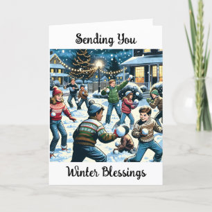Tarjeta Festiva Te Envío Bendiciones de Invierno