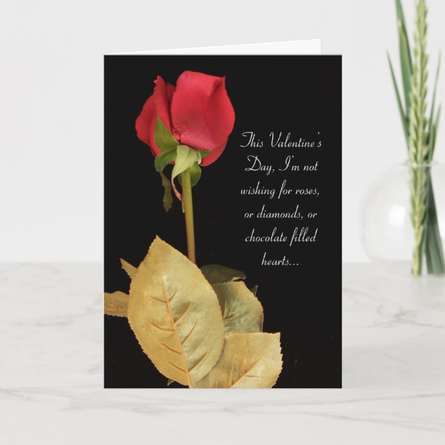 Tarjeta Festiva Te extraño, El día de San Valentín (Anverso)