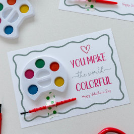 Tarjeta Festiva Te Haces el Mundo Colorido Día de San Valentín Niñ