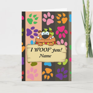 Tarjeta Festiva ¡TE HAGO! personalizado de perro gracioso AMOR per
