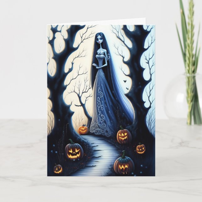 Tarjeta Festiva Te he estado esperando Halloween (Anverso)