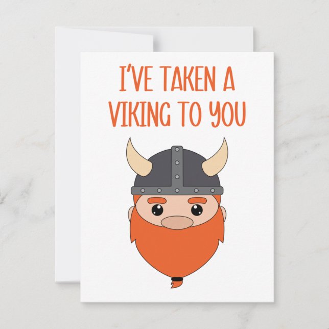 Tarjeta Festiva Te He Llevado Un Viking (Anverso)