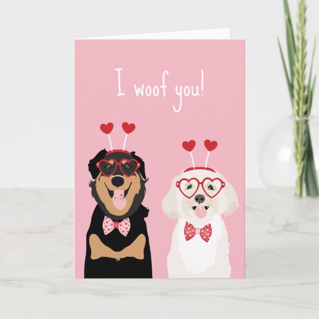 Tarjeta Festiva Te Ladro a Ti San Valentín Perro Rottweiler Maltip (Anverso)