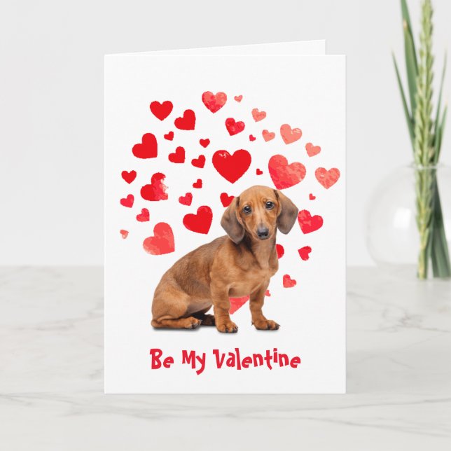 Tarjeta Festiva Te Ladro Te Amo Dachshund Perro San Valentín (Anverso)