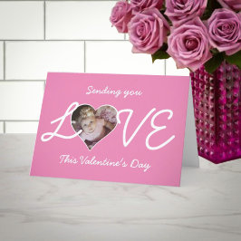 Tarjeta Festiva Te mandan una foto de amor en el corazón de Valent