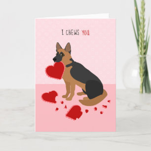 Tarjeta Festiva Te mastico El día de San Valentín pastor alemán