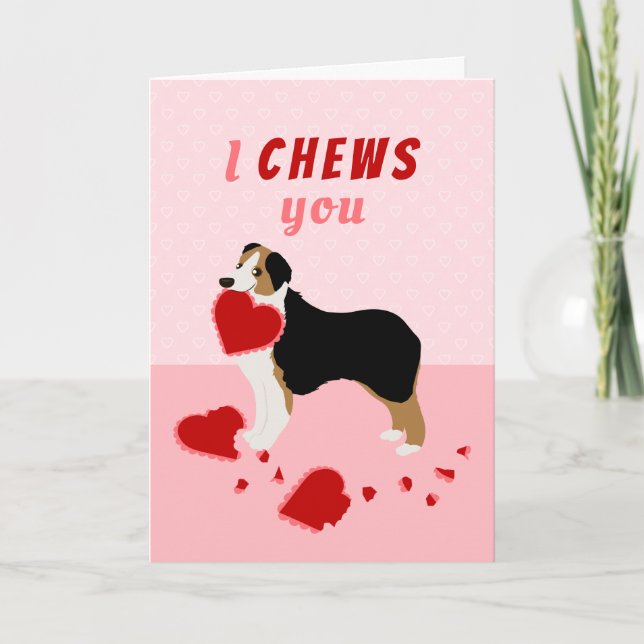 Tarjeta Festiva Te mastico El día de San Valentín Pastor Australia (Anverso)