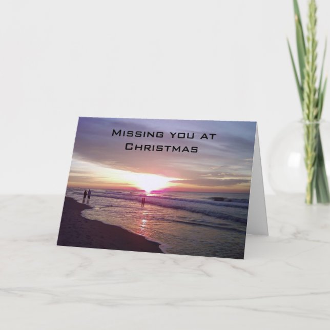 TARJETA FESTIVA TE PERDERÁS EN LA PLAYA NAVIDAD-SUNRISE (Anverso)