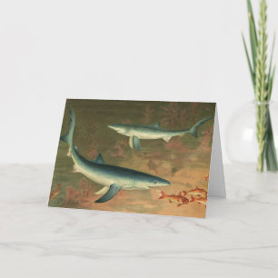 Tarjeta Festiva Te Pesamos Una Feliz Navidad, Tiburones Azules Vin
