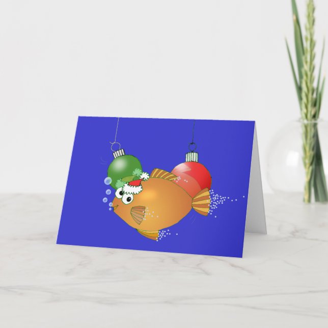 Tarjeta Festiva ¡Te pescamos una Feliz Navidad! (Anverso)