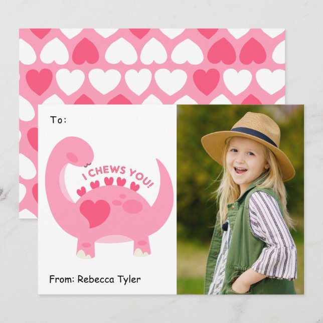 Tarjeta Festiva Te presento a un Día de San Valentín fotográfico d (Anverso / Reverso)