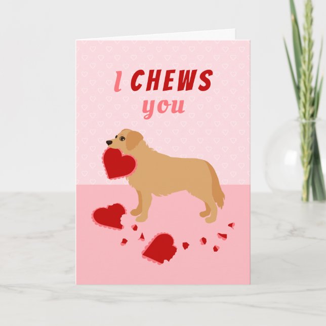 Tarjeta Festiva Te presento El día de San Valentín de Golden Retri (Anverso)