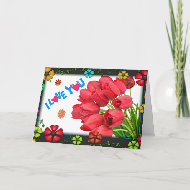 Tarjeta Festiva Te quiero (Anverso)