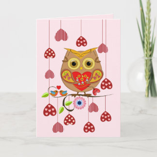 Tarjeta Festiva Te quiero búho de San Valentín