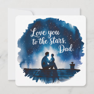 Tarjeta Festiva Te quiero hasta las estrellas, Papá
