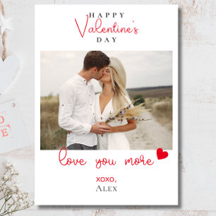 Tarjeta Festiva Te quiero más foto moderna Feliz Día de San Valent