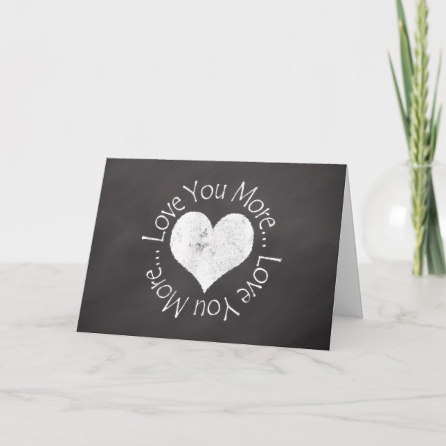 Tarjeta Festiva Te quiero más Valentine (Anverso)