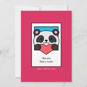 Tarjeta Festiva Te Quiero Mucho – Panda Cute de San Valentín