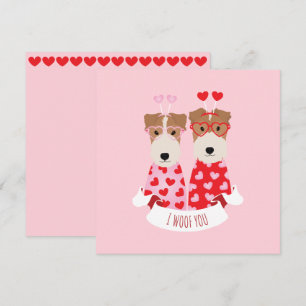 Tarjeta Festiva Te quiero perro Terrier galés de San Valentín