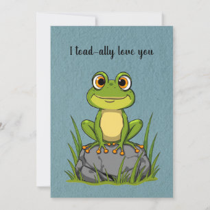 Tarjeta Festiva Te quiero sapo-mente - Sapo de dibujos animados en