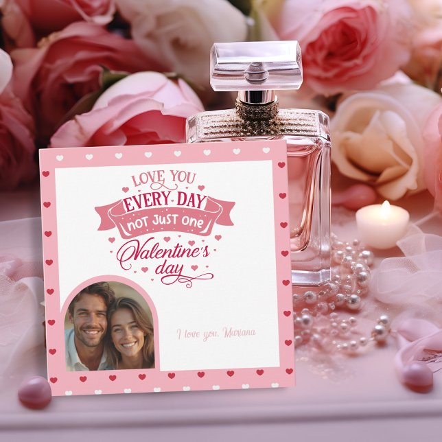Tarjeta Festiva Te quiero todos los días, no sólo un día. (Love you every day not just one day Adorable flat Holiday Card)