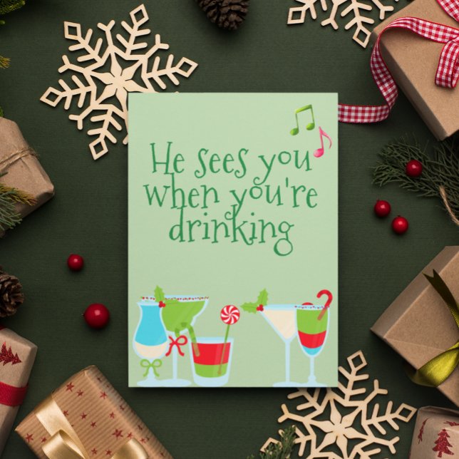Tarjeta Festiva Te ve cuando estás bebiendo Navidades (Subido por el creador)