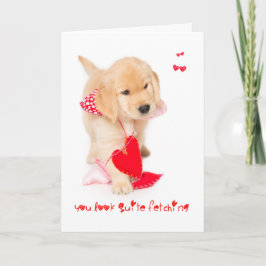 Tarjeta Festiva Te ves atrapando a Puppy Valentine