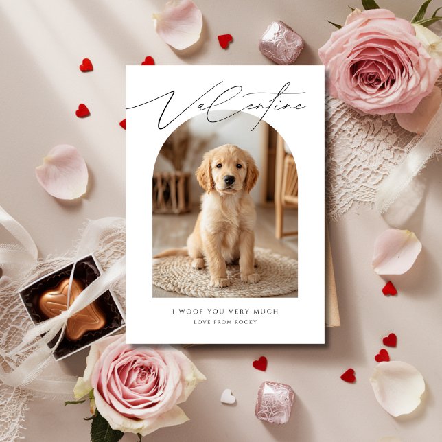 Tarjeta Festiva Te Woof Mucho Puppy Dog Photo Valentines (Subido por el creador)