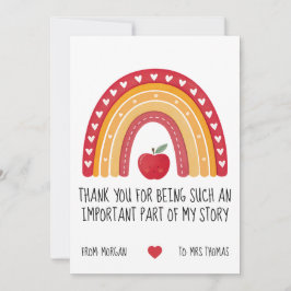 Tarjeta Festiva Teacher Appreciation Card – Important Part Story