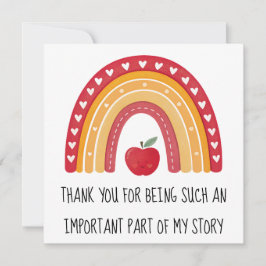Tarjeta Festiva Teacher Appreciation Card – Rainbow Thank You