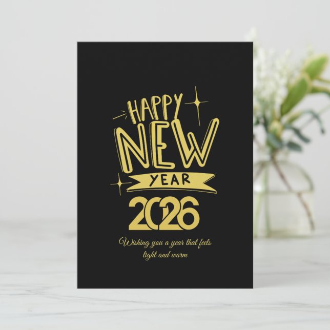 Tarjeta Festiva Teacher Happy New Year Card 2026 Thank You (Anverso de pie)