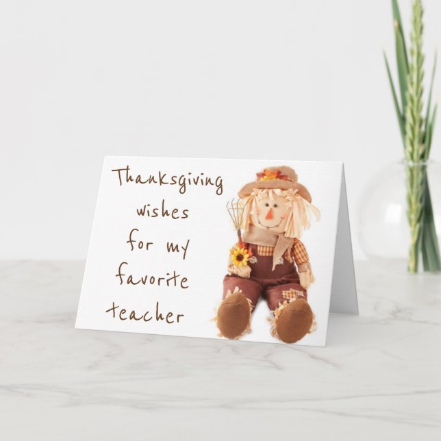 TARJETA FESTIVA ***TEACHER*** THANKFUL FOR YOU-THANKSGIVING CARD (Anverso)