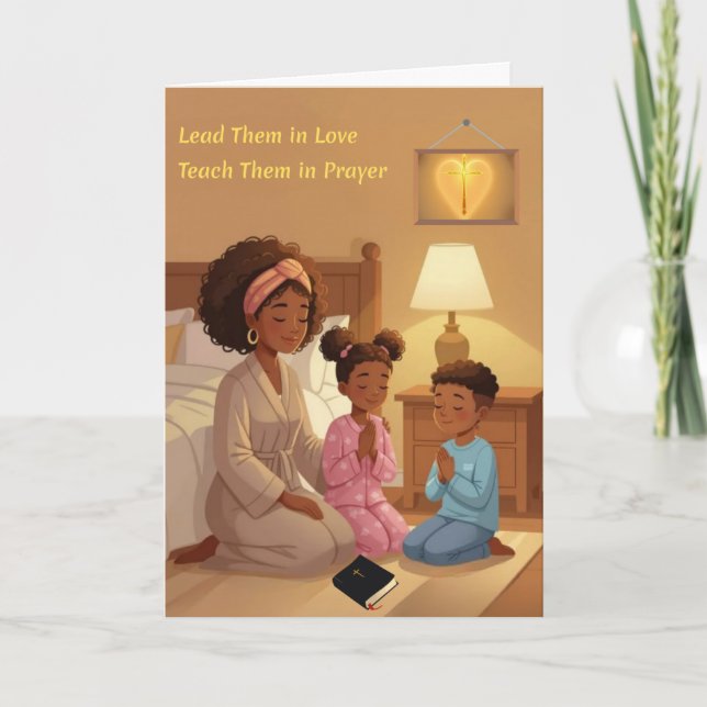 Tarjeta Festiva Teaching in Prayer Greeting Card (Anverso)