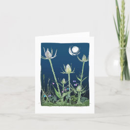 Tarjeta Festiva Teasel y la luna