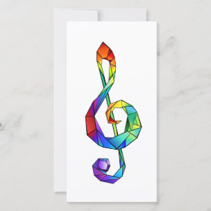 Tarjeta Festiva Tecla musical arcoiris tremendo clef