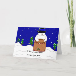 Tarjeta Festiva Teclear el muñeco de nieve