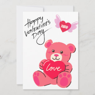 Tarjeta Festiva Teddy Abrazos y amor: Un abrazo de San Valentín