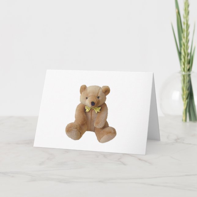 Tarjeta Festiva Teddy Bear Bebé Esperando Embarazo Ducha Amor (Anverso)