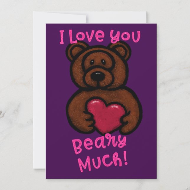 Tarjeta Festiva Teddy Bear El día de San Valentín (Anverso)