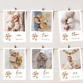 Tarjeta Festiva Teddy Bear First Anniversary Photo Banner Card