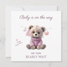 Tarjeta Festiva Teddy Bear pink jumper Congratulations