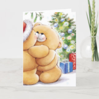 Tarjeta Festiva Teddy Bear Santa