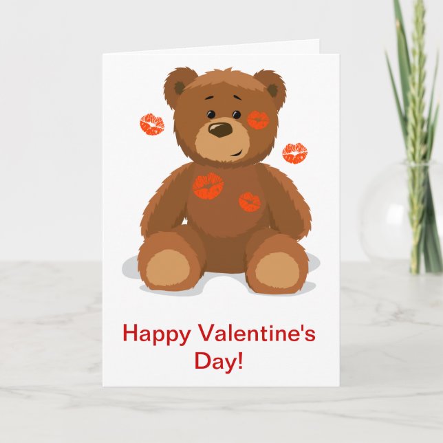 Tarjeta Festiva Teddy Bear Valentine (Anverso)