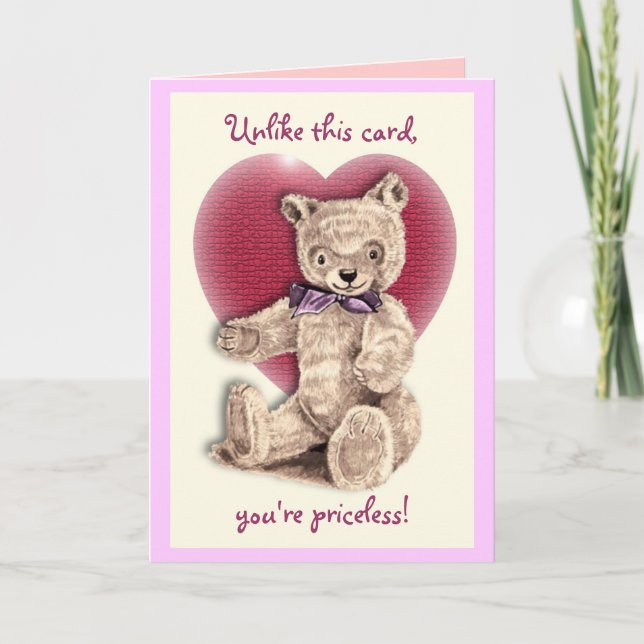 Tarjeta Festiva Teddy Bear Valentine (Anverso)