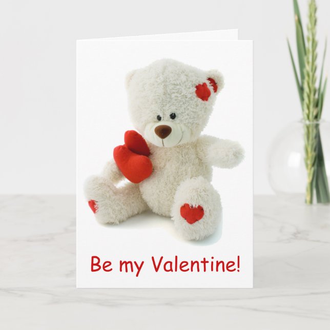 Tarjeta Festiva Teddy Bear Valentine (Anverso)