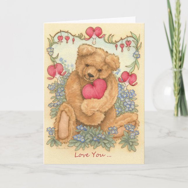 Tarjeta Festiva Teddy Bear Valentine Card (Anverso)