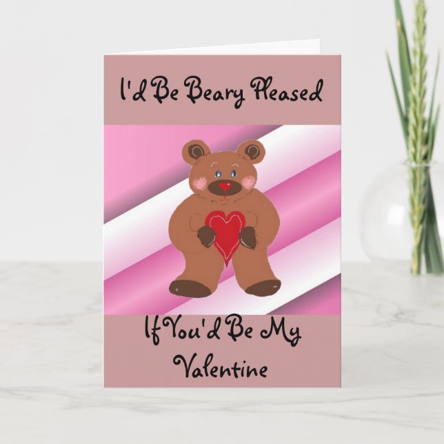 Tarjeta Festiva Teddybear Valentine (Anverso)
